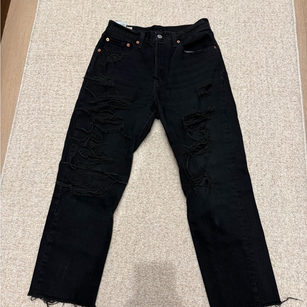 Levi's Black Distressed Women's Ankle Jeans VINTAGE!!!